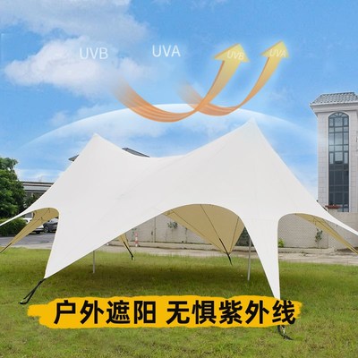 户外露营单峰双峰莲花云顶天幕超大帐篷营地加厚T超大万重山防雨