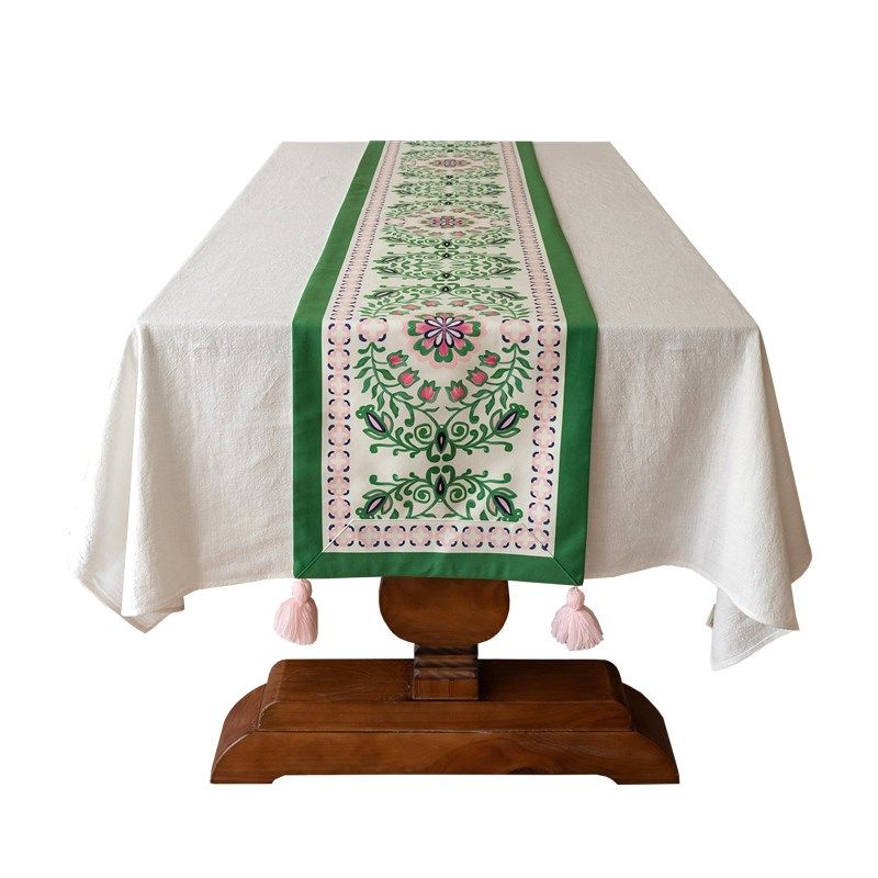 美式桌旗田园风绿色茶几电视柜桌布茶旗斗柜布边柜盖巾台布定制,居家布艺,桌旗,淘宝优惠券,粉丝福利购,淘宝优惠卷