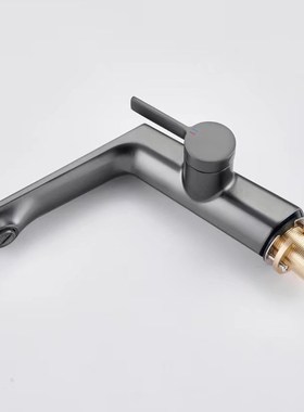 洗脸盆水龙头铜面盆台下盆卫生间洗手盆龙头冷热洗手池枪灰色家用