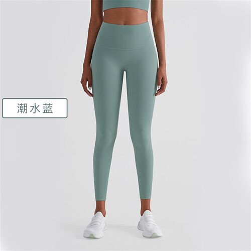 裸感新款紧身瑜伽裤女高腰跑步打底健身裤N蜜桃臀提臀瑜伽长裤