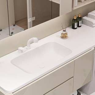 定制可耐丽一体洗衣盆实木烤漆柜体亚克力人造石阳台洗手池洗衣柜