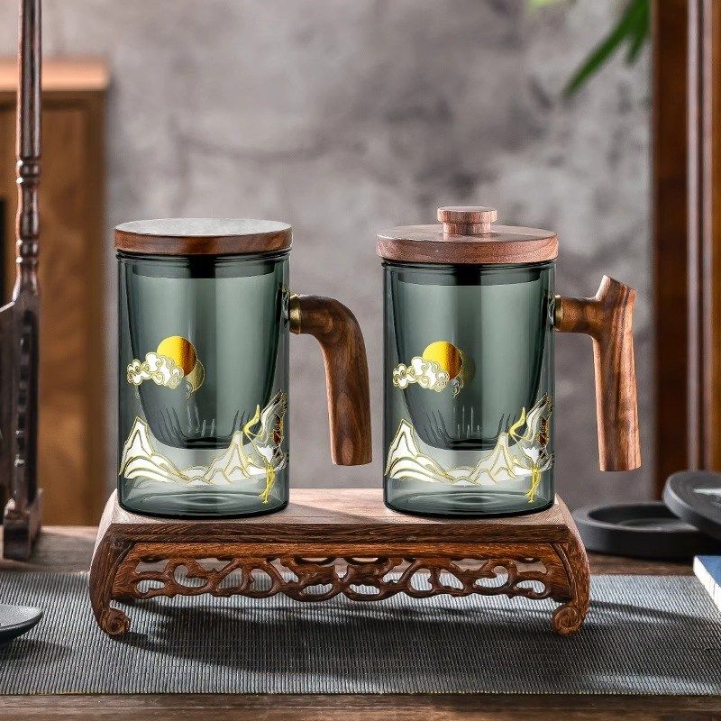 格娜斯茶水分离杯茶道杯玻璃泡茶杯子办公室水杯喝茶杯带盖,餐饮具,玻璃杯,淘宝优惠券,粉丝福利购,淘宝优惠卷