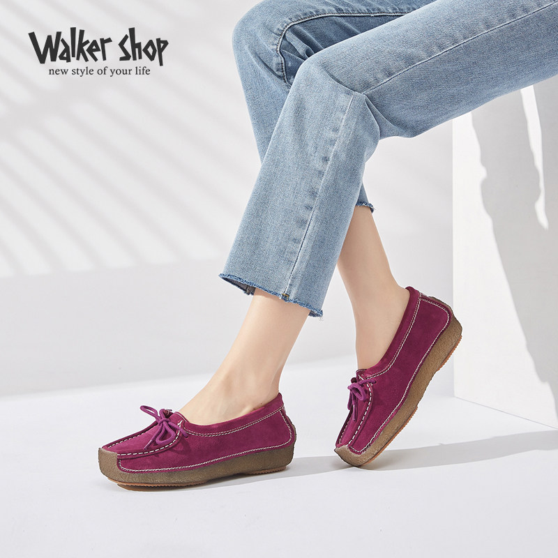 奥卡索软底豆豆鞋女秋季真皮妈妈鞋皮鞋一脚蹬单鞋孕妇鞋休闲女鞋