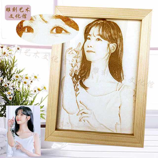 微雕木刻画 diy定制照片 送男女生闺蜜生K日礼物 情人节毕业季礼