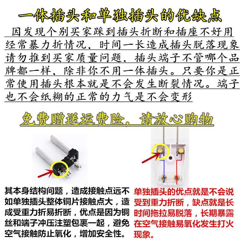 正宇电锤电钻切割机角磨机电动工具电源线3两芯带插头线2芯电缆线