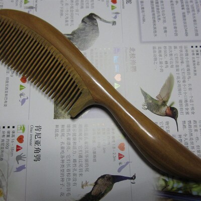 大量供应长23cm带粗尖柄正宗绿檀香木梳 高档绿檀木梳 垂尾梳