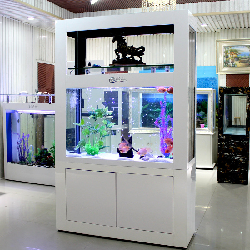 长方形酒柜鱼缸客厅创意玻璃家用中型大型隔断屏风水族箱底滤定制