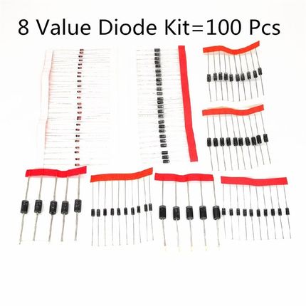 8 Value Dfiode Kit 1N4007 DIODE 1N4148 1N5817 1N5819 1N5399