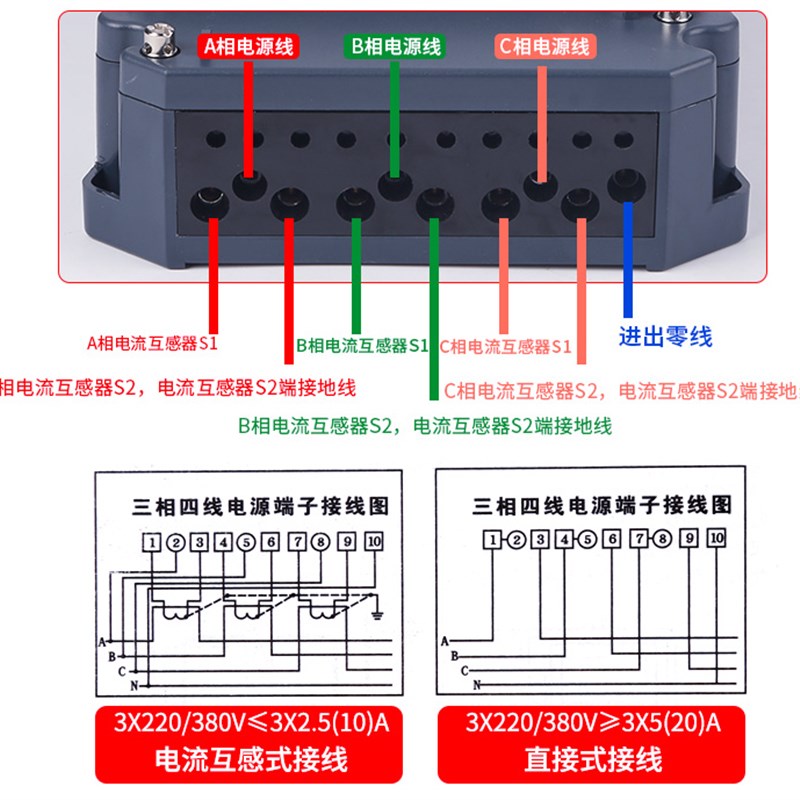 式三复四线多费率电时表分能电G度表相费率峰谷电表尖峰 五金/工具 电表 原图主图