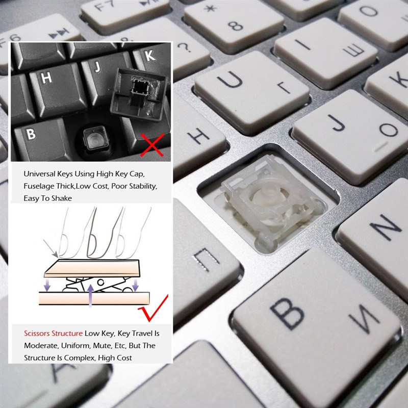 新品Hebrew Bluetooth Keyboard Ultra-Slim Mute Wireless Keybo