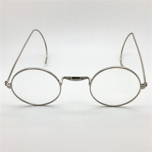 复古正圆形挂耳式小框眼镜架溥仪民国风无鼻托眼镜男女小脸配近视