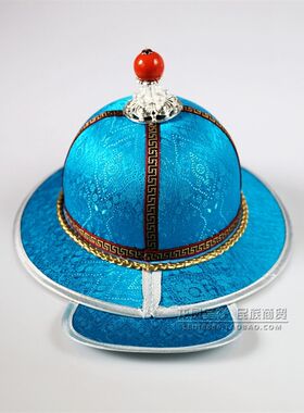 儿童蒙古族帽子清朝小王爷帽圆顶男孩少数民族舞蹈演出传统头饰