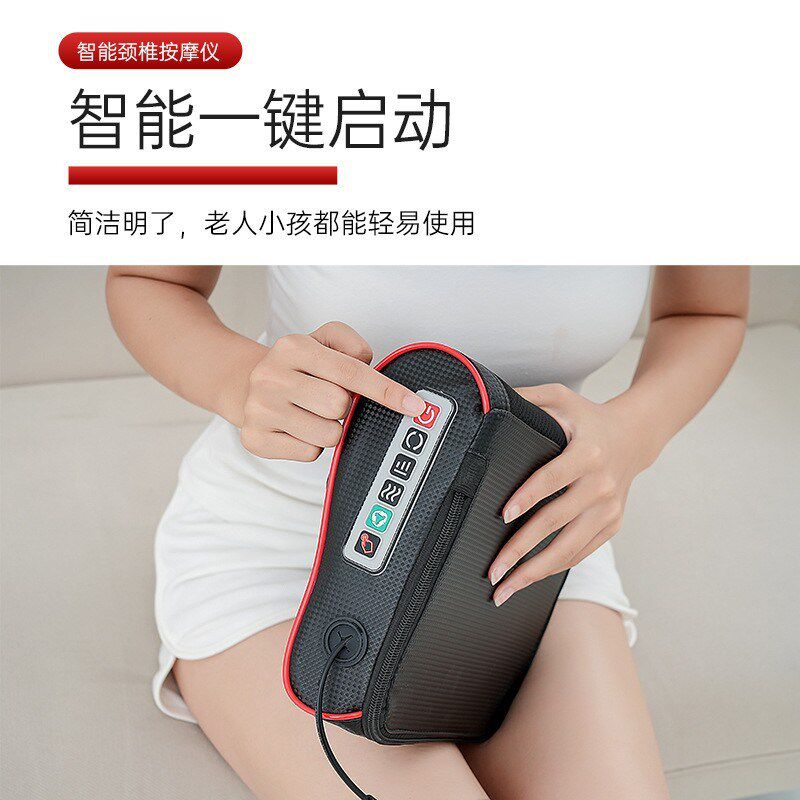 多功能颈部按摩器枕头腰部u背部全身电动加热揉捏推拿腿部肩部靠