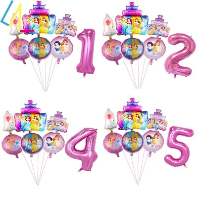 极速. Birthday Cake Princess Balloon Number Party Decoration