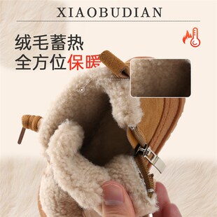 1一2-3岁男宝棉鞋宝宝冬季鞋子软底防滑婴儿学步鞋女宝加绒雪地靴