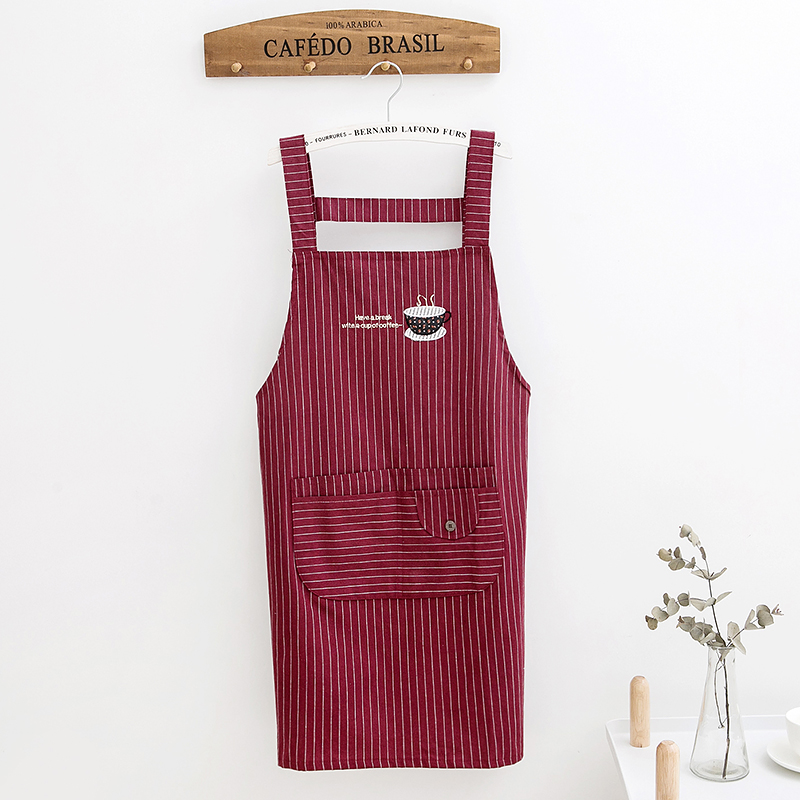 可爱日系围裙女韩版时尚t家用厨房背心式工作防油污做饭菜围腰裙