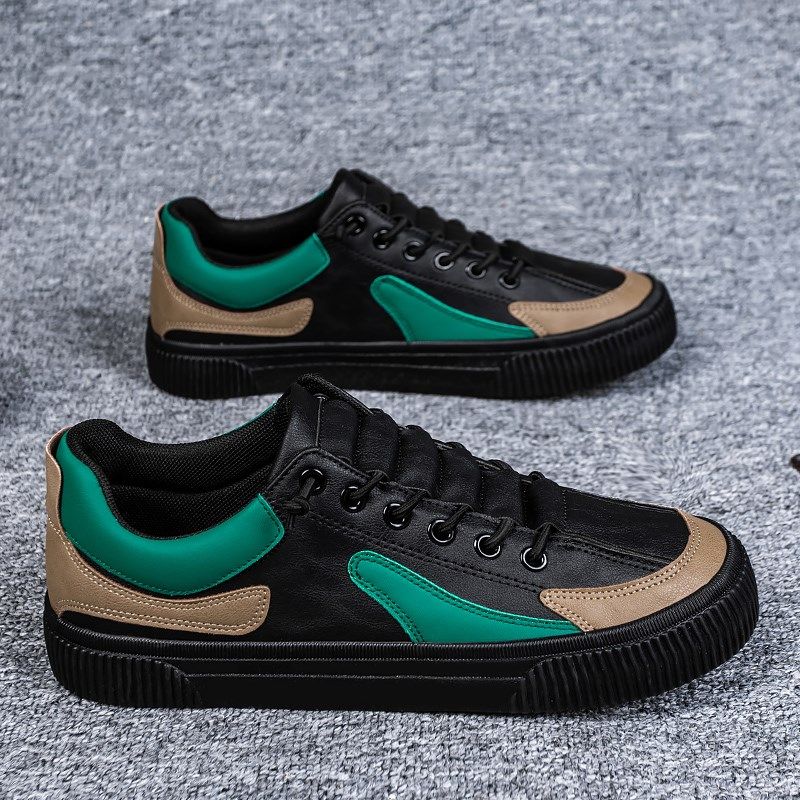 秋季新款小白鞋男2023年韩版潮流一脚蹬软底板鞋拼色小众学生鞋男,流行男鞋,休闲板鞋,淘宝优惠券,粉丝福利购,淘宝优惠卷