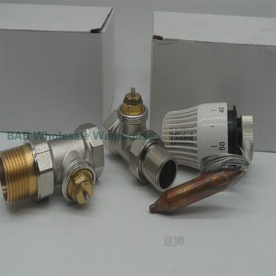 Brass 2 way Straight thermostatic radiator valve for heating