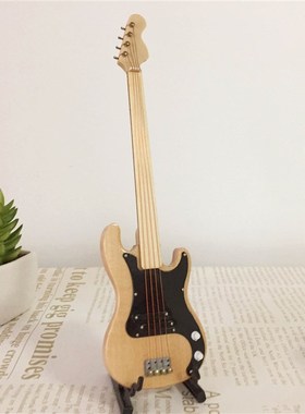 可刻字手工木制电吉他模型电贝斯乐器模型摆件汽车V耶诞节生日礼