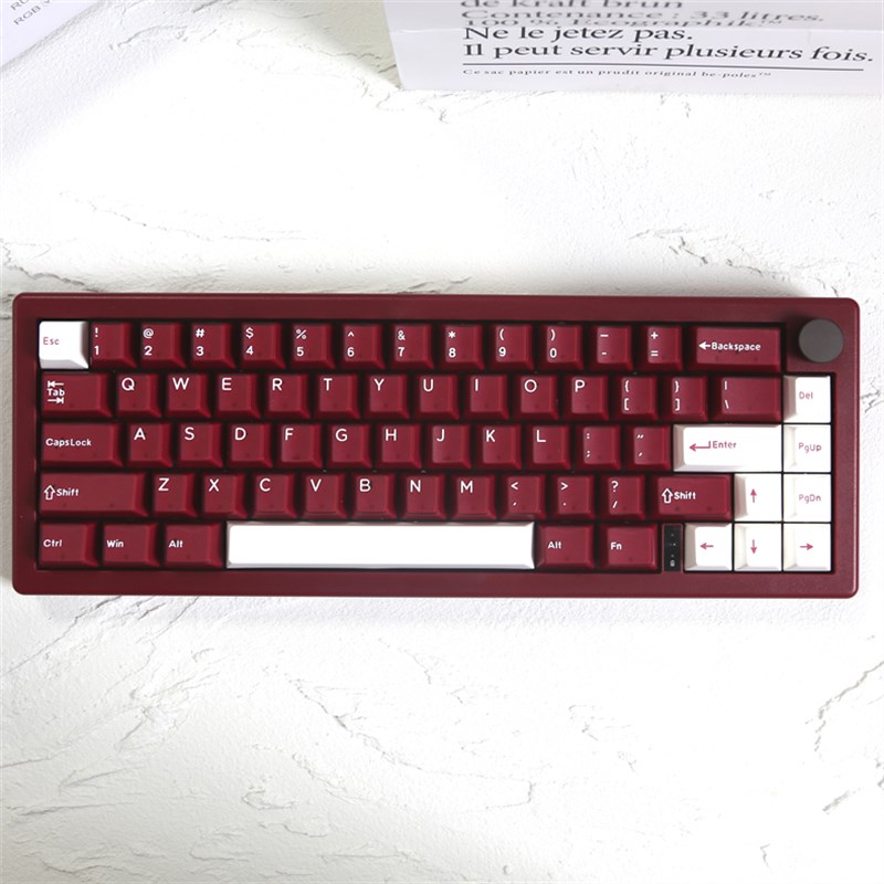 GMK67酒红色三模热拔插机械键盘套件gasket结构无线有线蓝牙静音