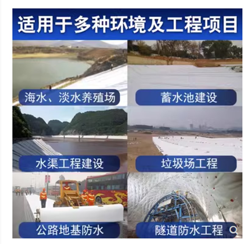 陕西鱼塘防渗膜防水布土工膜鱼池藕池蓄水池防P漏养殖加厚黑色塑