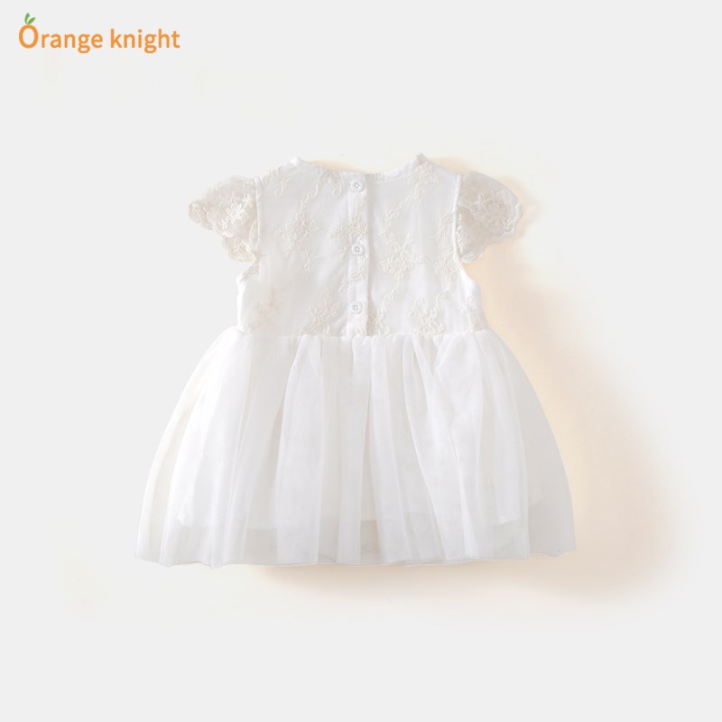 婴儿公主裙夏季初生女宝宝百天蓬蓬纱礼服周岁网红满月连衣裙洋气