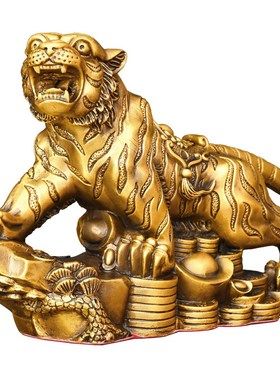 铜老虎摆件上山虎金钱虎客厅店铺公司装饰品虎虎生威生肖虎送礼