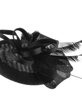 GEMVIE Wo Elegant Flower Feather Fascinator Hat Cocktail Cap