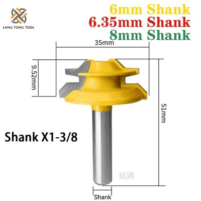 1Pc 45 Degree Lock Miter Router Bit Woodworking Tenon Millin