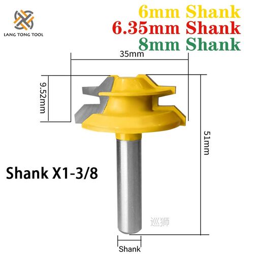 1Pc 45 Degree Lock Miter Router Bit Woodworking Tenon Millin