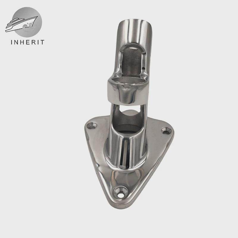 两用不锈钢旗杆座90度户外旗杆固定底座316精铸稳固墙壁路灯可装