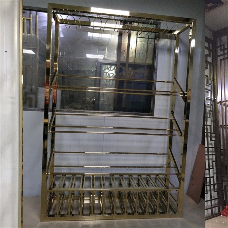 不锈钢酒架定制弧形黑钛红酒展示柜别墅酒窖恒温酒柜现场免费定制