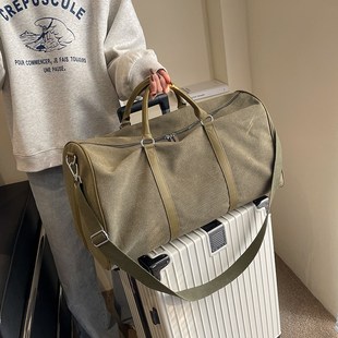 大容量帆布时尚女包短期旅行包轻便行李包手提外T出旅游运动健身