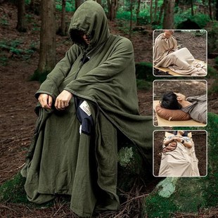 多功能保暖毯户外露营睡袋穿在身上的被子懒人披风披肩斗篷全身男