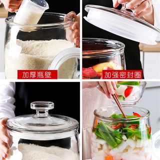玻璃密封罐米桶玻l璃瓶大号家用透明带盖厨房食品杂粮储物罐泡菜