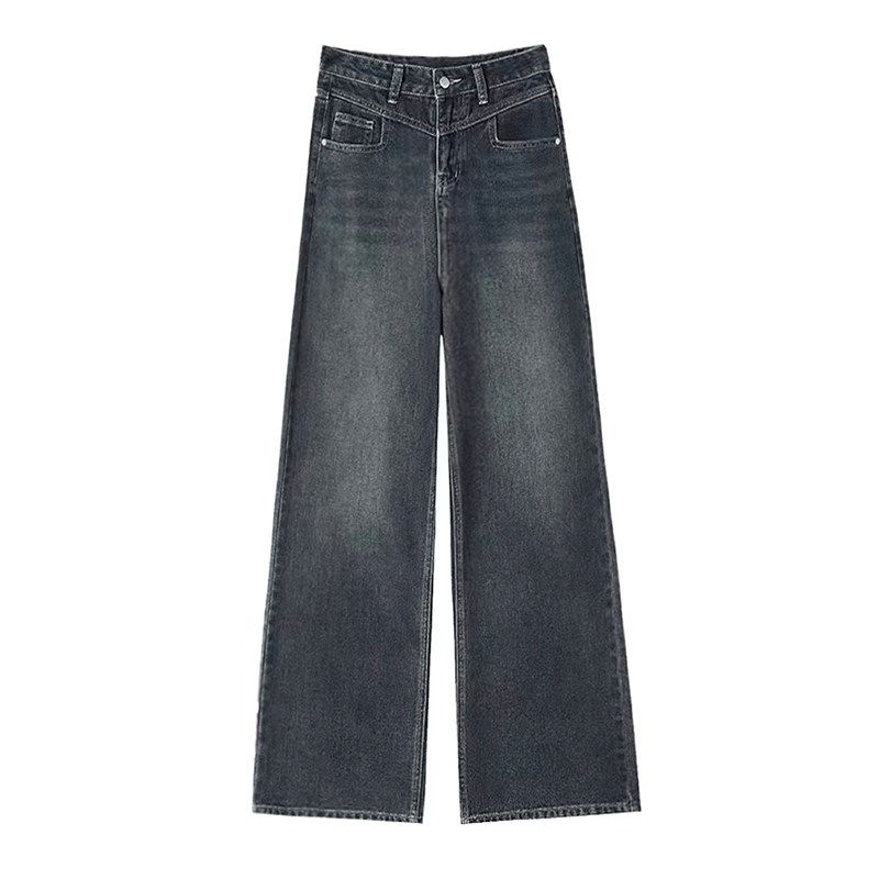 水泥灰直筒牛仔裤女秋冬新款胖妹妹mm梨形身材高腰宽松显瘦阔腿裤,女装/女士精品,大码裤装,淘宝优惠券,粉丝福利购,淘宝优惠卷