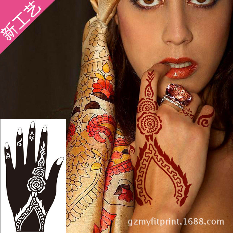 推荐indian henna tattoo template semi permanent tattoo hand