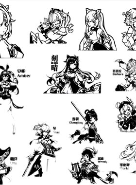 原神墙贴车贴壁纸壁画q机箱贴行李箱贴防水痛贴海报挂画贴坏补发