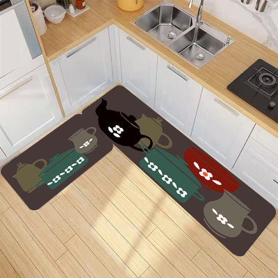 极速Ins kitchen floor mat 2pcs water absorbing toilet floor