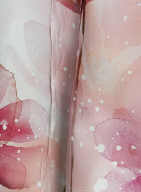 Designer Fabric Shower Curtain Pink Flower Bathroom Curtain