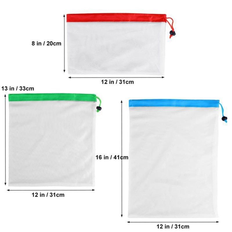 12Pcs/lot Reusable Produce Bags Eco Friendly Fruit Vegetable