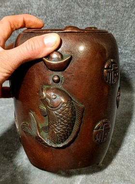 纯铜炭炉煮茶炉温酒炉风炉茶道煮水木炭J茶道煮茶器复古老式全铜