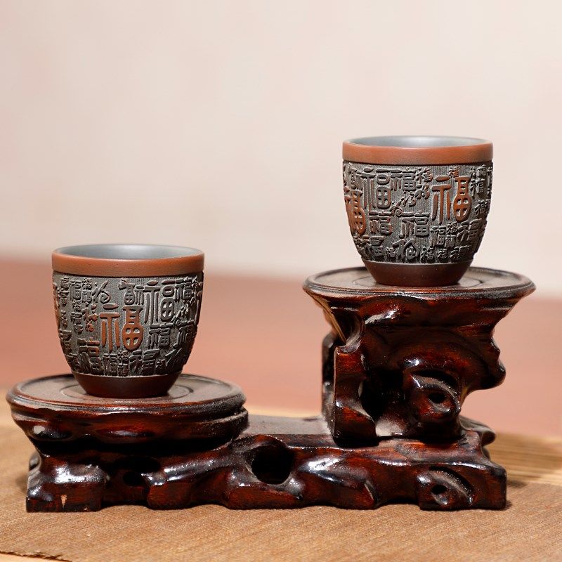 钦州坭兴陶茶具百福杯主人杯女男士客杯单个人茶杯泥兴陶杯子,餐饮具,茶杯,淘宝优惠券,粉丝福利购,淘宝优惠卷