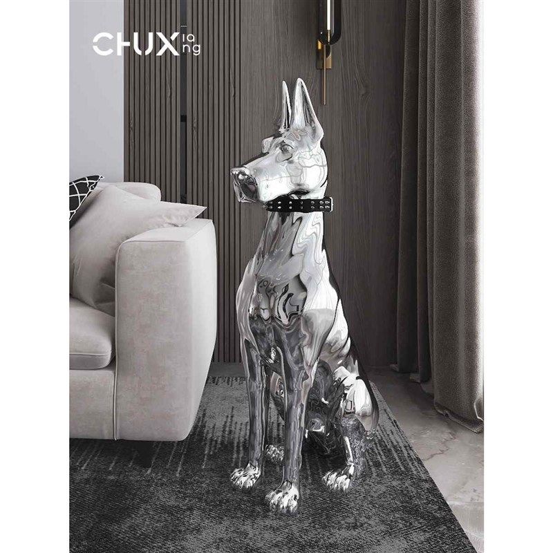 【折扣价】现代电镀狗家居饰品玄关电视柜旁客厅感装饰落地摆件,家居饰品,落地摆件,淘宝优惠券,粉丝福利购,淘宝优惠卷