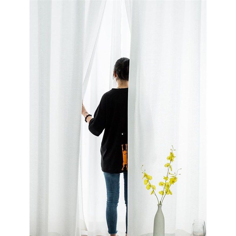 月珑纱窗帘纱帘成品透光不透人隔断白纱阳台窗帘T纱窗纱白色沙布,居家布艺,成品窗帘,淘宝优惠券,粉丝福利购,淘宝优惠卷