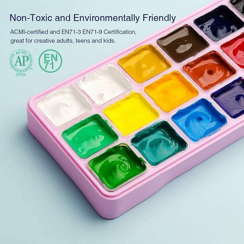 18 Colors Jelly Cup Gouache Paint Set 30ml Non-Toxic Gouache