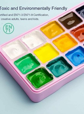 18 Colors Jelly Cup Gouache Paint Set 30ml Non-Toxic Gouache
