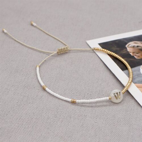 热销Go2Boho Simple Thin Bracelet Shell A-Z Initial Letter Ch