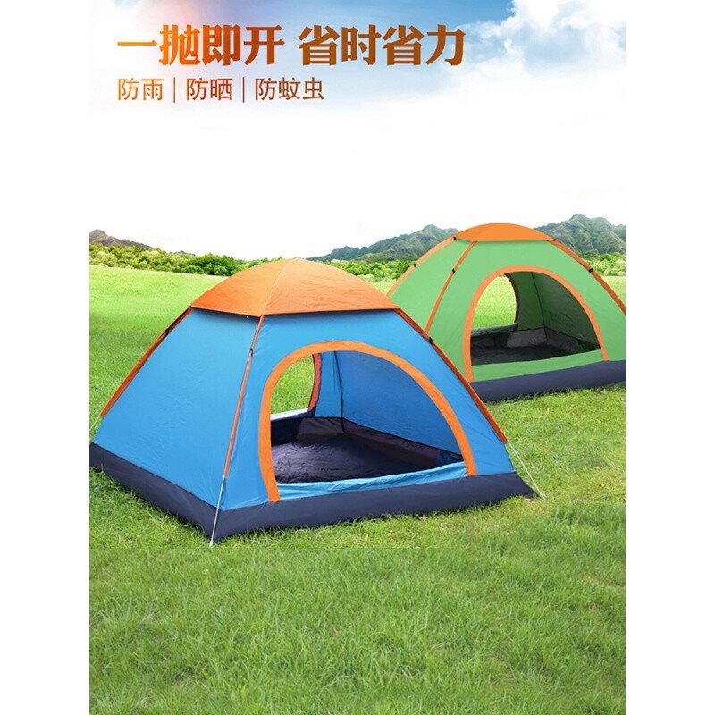 全自动帐篷户外3-4人家庭野营露营帐蓬野外加厚防雨晒轻便速开套