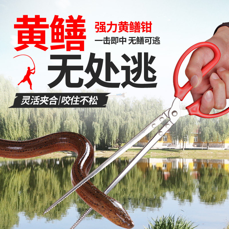 现货黄鳝夹鳝鱼钳加长控鱼器防滑泥鳅H夹螃蟹夹鳝鱼夹子环卫垃圾